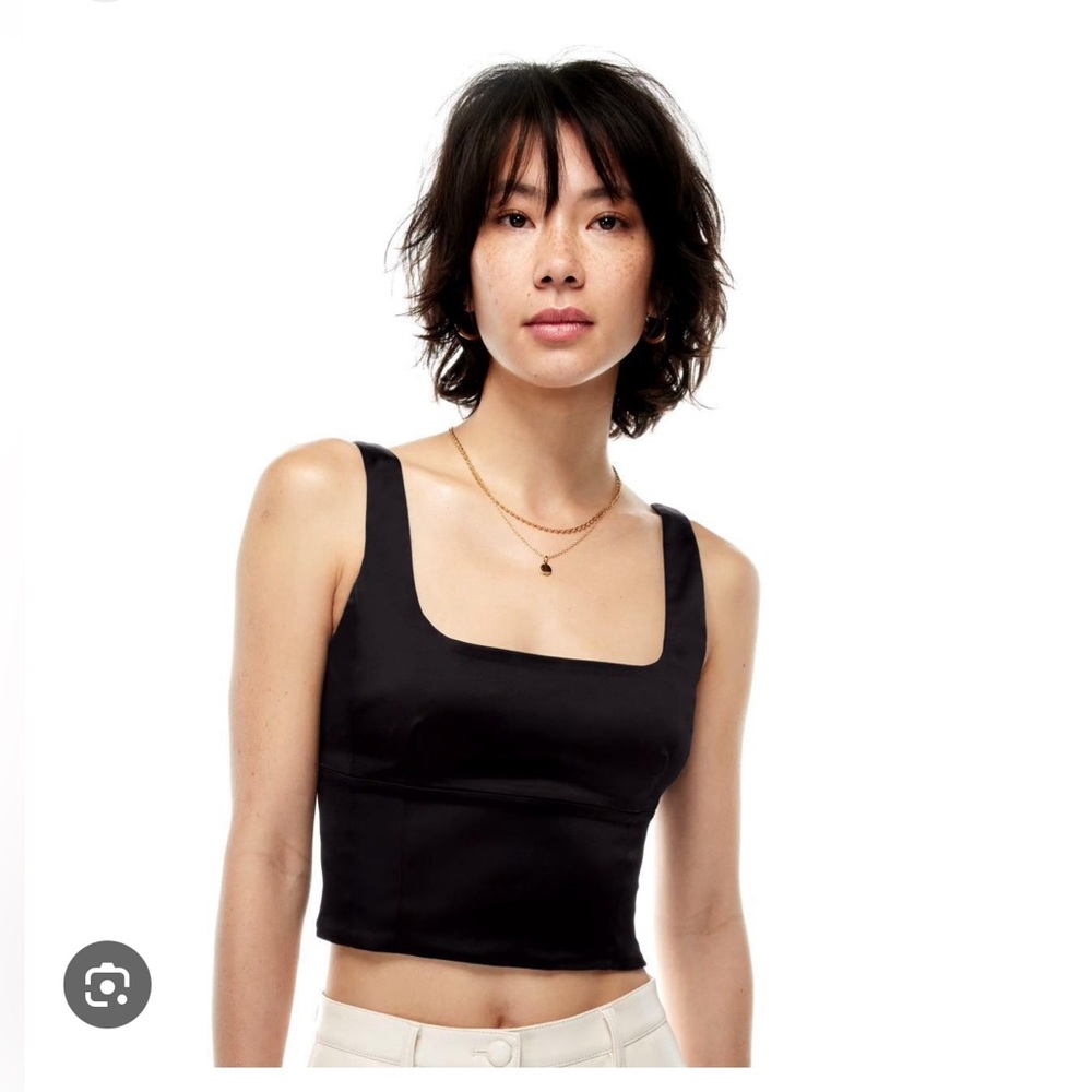 Wilfred silky black crop top